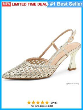 Woven Slingback Kitten Heels 2.5 Inch Pointed Toe Dress Pumps